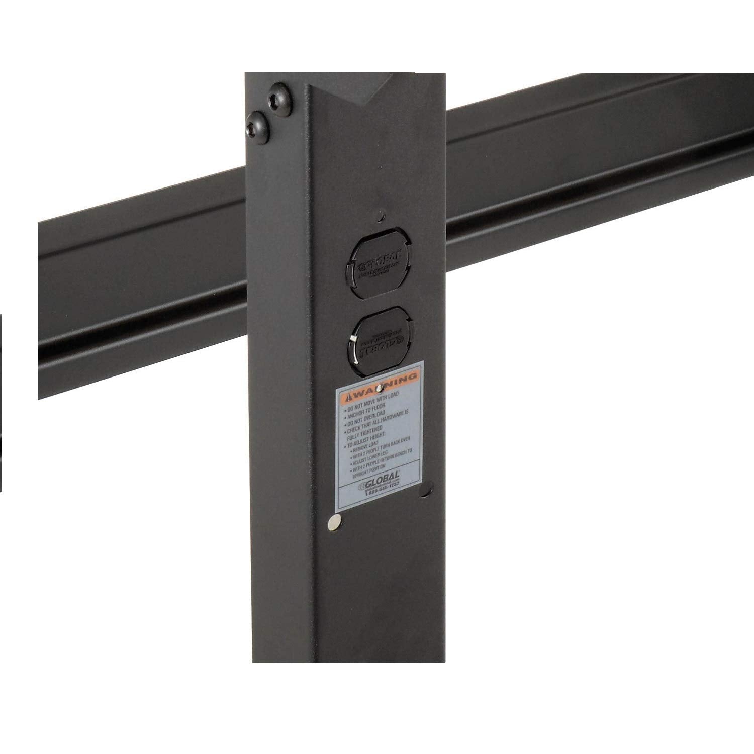 Global Industrial Adjustable Height Workbench C-Channel Leg, 72" W x 30" D, 1-3/4" Maple Top Safety Edge, Black Global Industrial