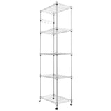 Homdox 5 Tier Steel Wire Shelving Unit on Wheels,Chrome Shelves for Garage Kitchen Living Room,Heavy Duty Shelving Rack, 23.2 x 13.8 x 72 inch (L x W Homdox