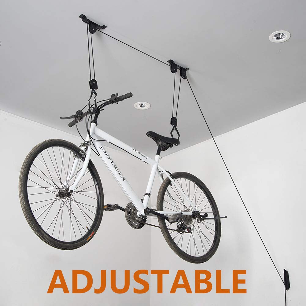 Wallmaster Bike Ceiling Mount Lift Hanger Metal Storage Rack for Garage Indoor 1 Pack Black Wallmaster