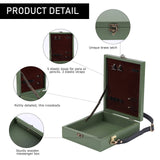 Writers Messenger Wood Box, Retro Wooden Handmade Portable Crossbody Postman Bag, Multi-Function Artist Tool and Brush Storage Box (Green) SHUWND