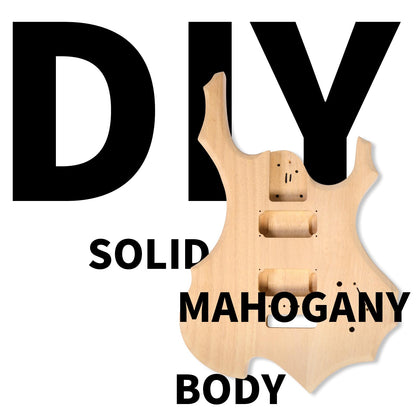 Ktaxon DIY Guitar Kit with Mahogany Body, Premium Fingerboard and Maple Neck, 6 String DIY electric Guitar Kit with Unique Design, Easy Installation - WoodArtSupply