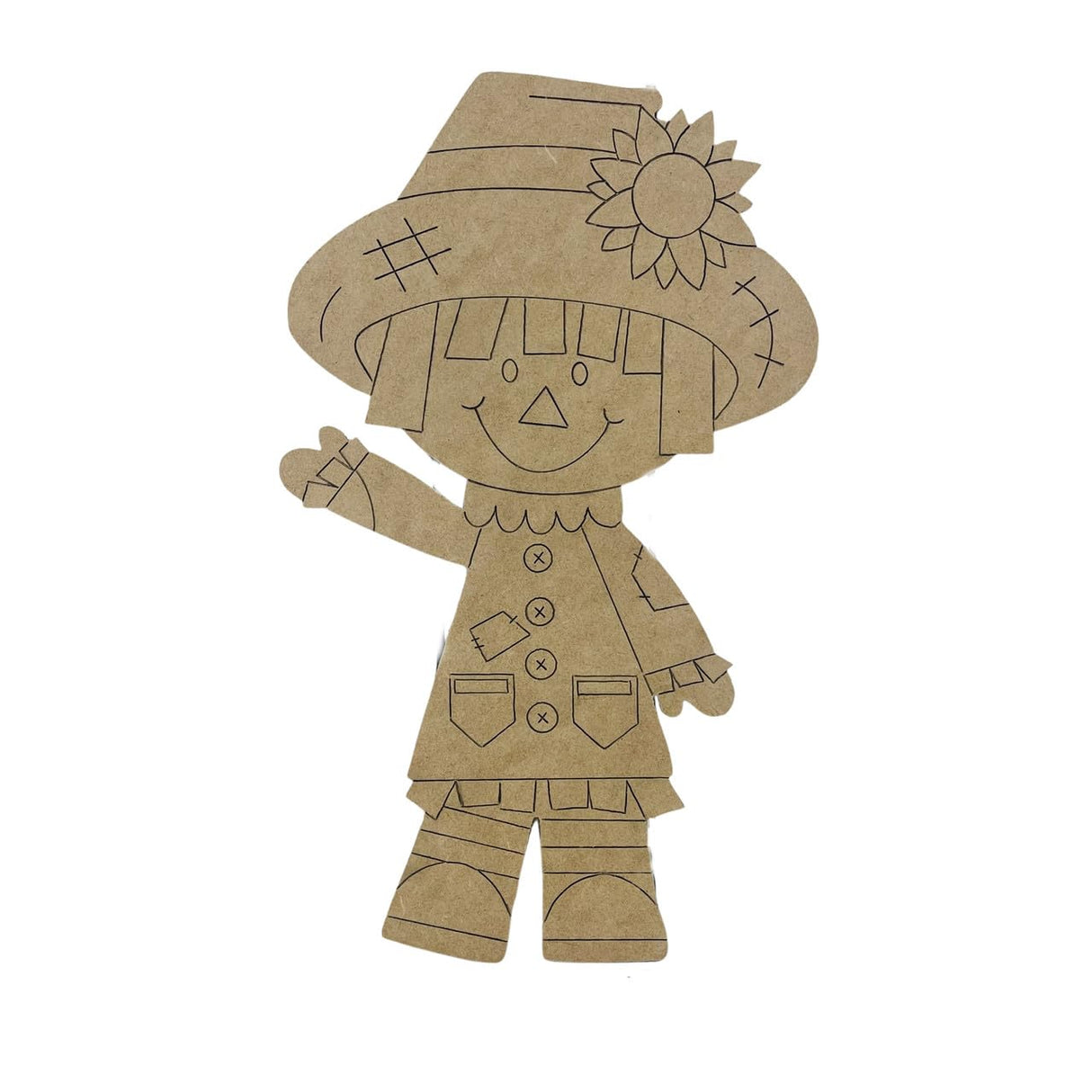 Scarecrow, Fall Shape, Kids Craft, Unfinished Wood Cutout, Paint by Line, Build-A-Cross Build-A-Cross