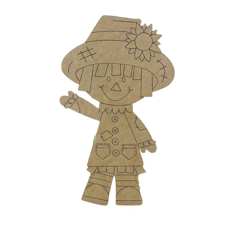 Scarecrow, Fall Shape, Kids Craft, Unfinished Wood Cutout, Paint by Line, Build-A-Cross Build-A-Cross