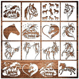 Horse Stencils for Painting On Wood Reusable Horse Art Crafts Templates Plastic Farmhouse Wood Burning Stencils for Wall Canvas (Horse) Pkqon