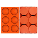 FUNSHOWCASE Round Disc Baking Silicone Mold 6-Cavity, 4inch 2-Bundle FUNSHOWCASE