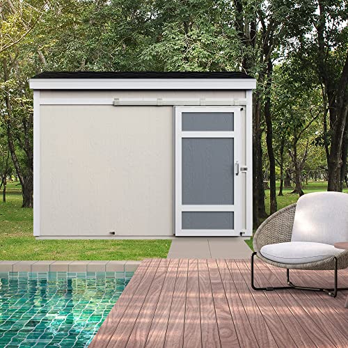 Handy Home Products Cambria 10x4 Outdoor Wood Storage Shed with Full Floor System Handy Home Products