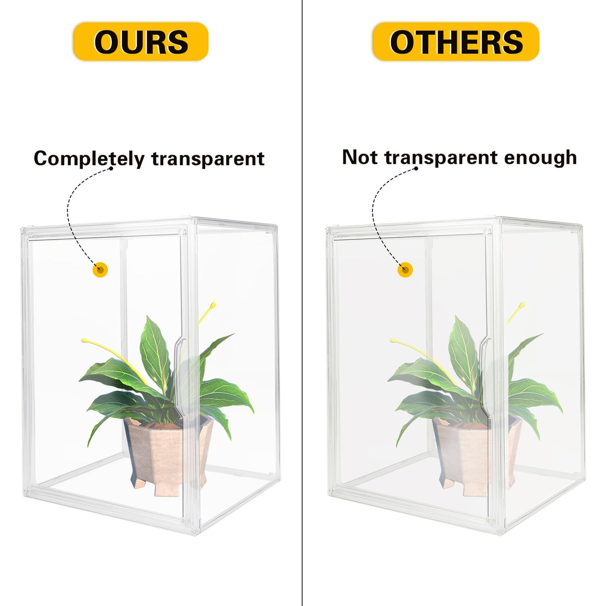 GUDEMAY Clear Stackable Plastic Storage Bins with Magnetic Lid, Dustproof Book & Cosmetic Display Cases, Large Figures Collectibles Showcase, Shoe GUDEMAY