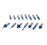ABN 1/2in Shank Tungsten Carbide Router Bits for Woodworking - Wood Router Bit Set 15p Straight, Dovetail, Chamfer, Ogee ABN