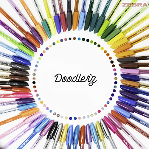 Zebra Pen Doodlerz Gel Stick Pen, 1.0mm Medium, Assorted Glitter Colors, 10  CT