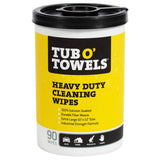 Tub O Towels TW90 Heavy-Duty 10" x 12" Size Multi-Surface Cleaning Wipes, 90 Count Per Canister Tub O' Towels