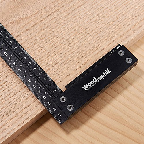 Woodraphic Precision Square 200mm Guaranteed T Measurements Ruler for Measuring and Marking Woodworking Carpenters - Aluminum Steel Framing - WoodArtSupply