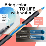 Castle Art Supplies Floral/Botanical Watercolor Pencils Set | 24 Quality, Selected Vibrant Colors | Draw and Paint at the Same Time | For Adult Castle Art Supplies