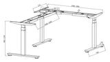VWINDESK VJ301 L Shaped Electric Height Adjustable Standing Corner Desk Frame Only W/Triple Motor, Ergonomic Sit Stand Up Height Adjustable Steel VWINDESK