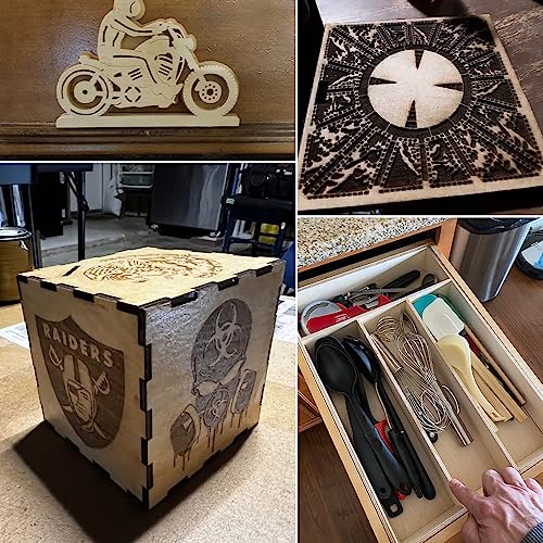 18 PCS 12 Inch Square Basswood Board, Thickness 1/4 Inch (6 mm), Basswood Sheets, balsa Wood Sheet,Plywood Sheets for Laser, CNC Cutting, Wood GNIEMCKIN