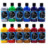 MONT MARTE Signature Acrylic Color Paint Set, 12 x 16.9oz (500ml), Semi-Matte Finish, 12 Vibrant Colors, Suitable for Canvas, Wood, Fabric, Leather, MONT MARTE