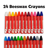 Faber-Castell Back to School Beeswax Crayon Coloring Set - 24 Beeswax Crayons, Crayon Sharpener & Doodle Pad, Multi (FC14339) Faber-Castell