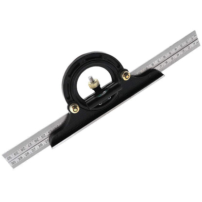 ChgImposs 12" Adjustable Sliding Combination Square Ruler & Protractor Level Measure Measuring Set, Inch/Metric - WoodArtSupply