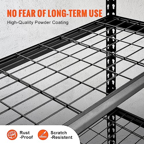 VEVOR Storage Shelving Unit, 5-Tier Adjustable, 2000 lbs Capacity, Heavy Duty Garage Shelves Metal Organizer Wire Rack, Black, 36" L x 16" W x 72" H VEVOR