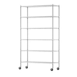 Furinno Wayar Metal Storage Shelf Rack, 6 Tiers, 48-Inch Taller, Stainless Steel Furinno
