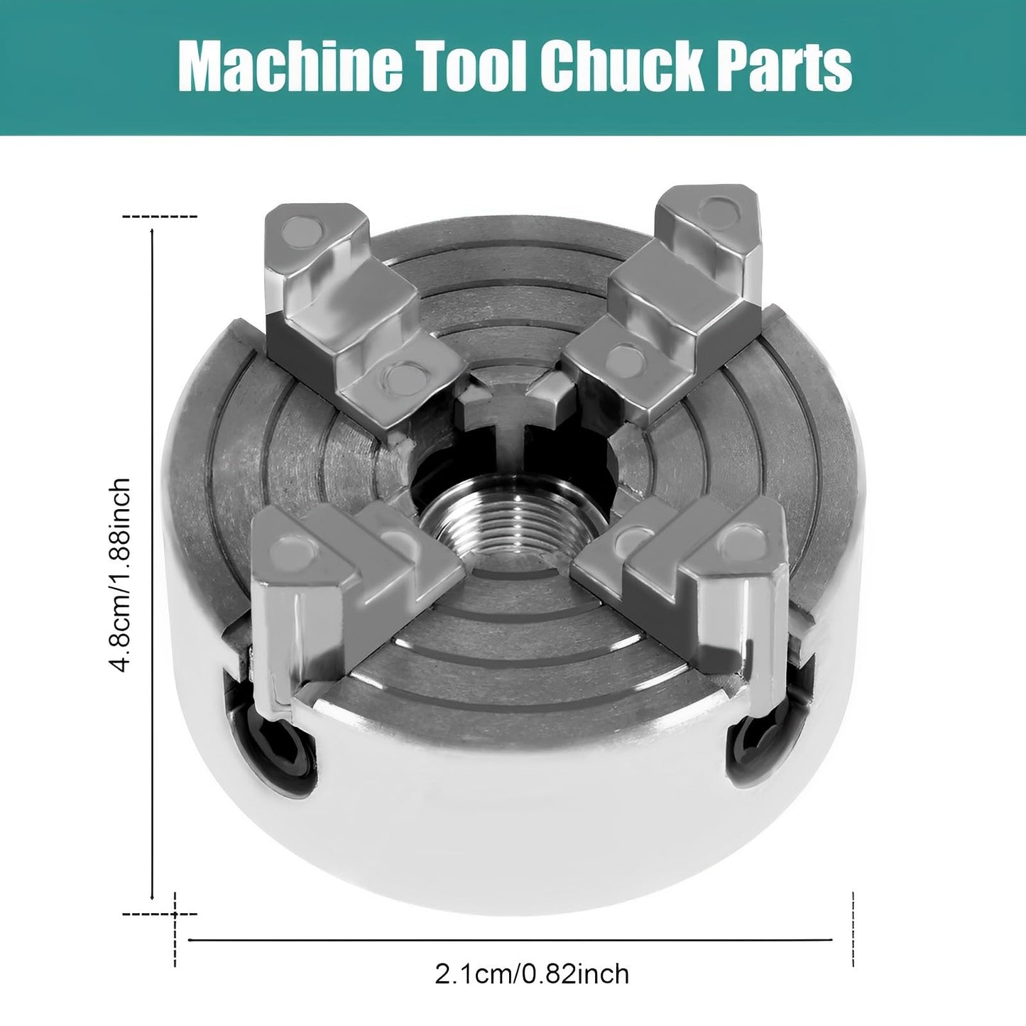 4-Jaw Lathe Chuck Kit, Zinc Alloy Self-Centering Wood Lathe Chuck, with Wrench and Connecting Rod, Independent Reversible Jaw, Sturdy Mini Metal - WoodArtSupply