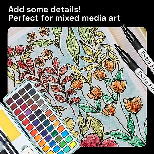 ARTISTRO Black Paint Pens for Rock Painting, Stone, Ceramic, Glass, Wood, Tire, Fabric, Metal, Canvas. Set of 5 Water Based Black Markers for Acrylic ARTISTRO