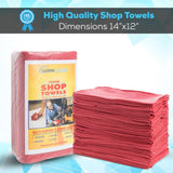 Simpli-Magic 79101 Shop Towels, 14"x12", 50 Pack, Cotton, Red SIMPLI-MAGIC
