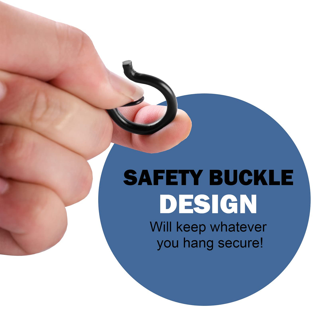 ADIIL 12 PCS String Light Hooks, Q Hanger Hooks with Safety Buckle, Windproof Outdoor Light Hooks for Hanging Patio Lights, Christmas Lights & ADIIL