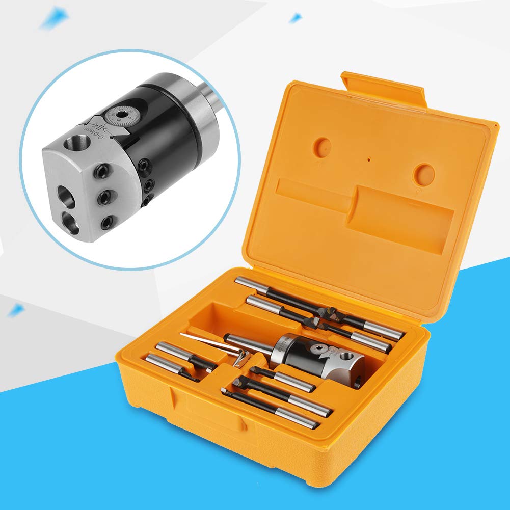 MT2 -M10 F1-12 50mm Boring Head with 9pcs 12mm Boring Bars Connecting Rod Milling Machine Accessories Enkelbruke