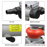 BTER Air Orbital Sander, 10000rpm 75x100mm Square Pneumatic Palm Sander, Sanding/Grinding/Polishing Professional Alloy Steel Pneumatic Sander for BTER
