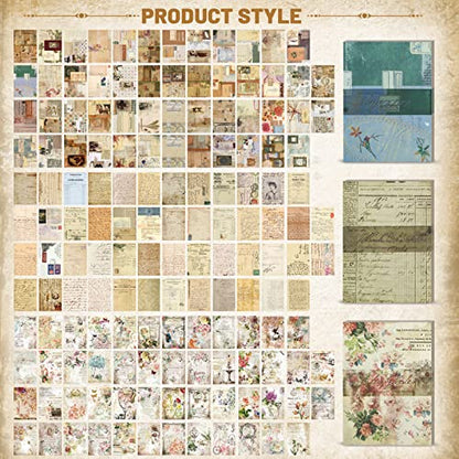 LELE LIFE 600 Sheets Scrapbook Paper, 5.5 x 4" Vintage Scrapbooking Supplies for Journaling Junk Journal Craft Decoupage Paper, Wall Collage Kit - WoodArtSupply