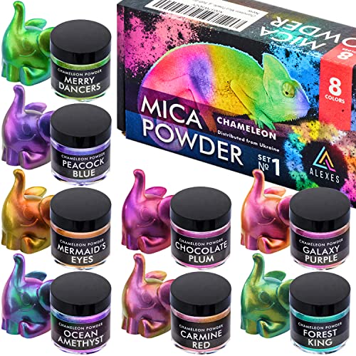 Chameleon Mica Powder – Epoxy Resin Color Pigment Powder - Color Shift Mica Powder - Epoxy Resin Pigment Powder 8 Colors Jars Set 1 – Chameleon - WoodArtSupply