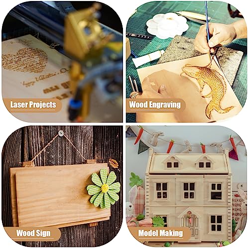 12 Pack Basswood Plywood Sheets 12 x 12 x 1/5 Inch-5 mm Thick Basswood Plywood Board Wood Squares Sheets Natural Unfinished Wood for Crafts,