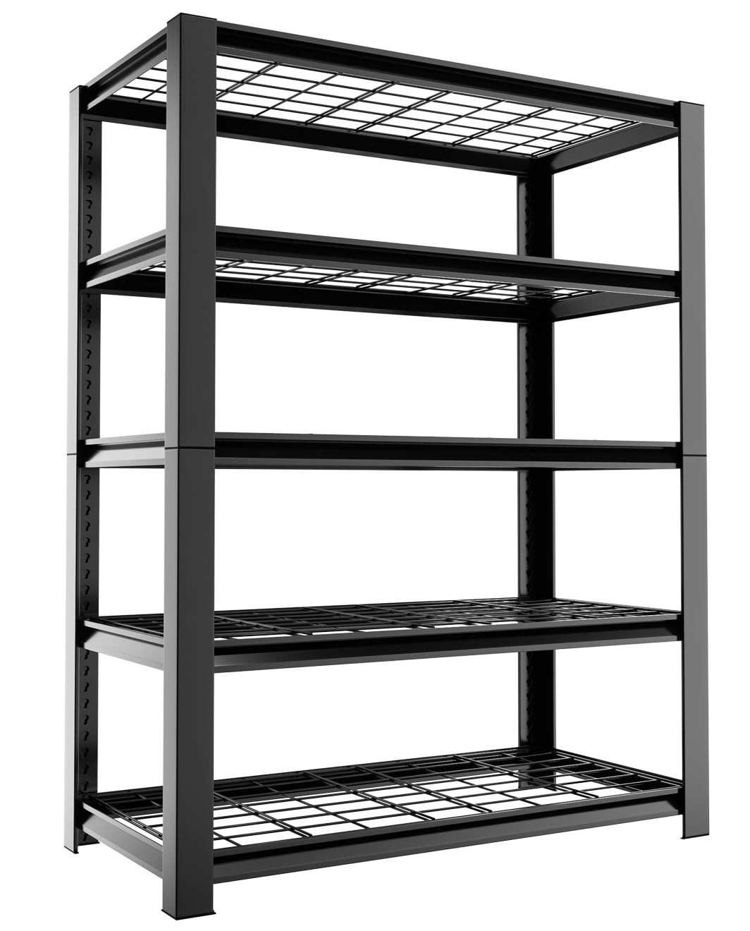 Lauxery 5 Tier Garage Shelving Unit Heavy Duty Storage Shelves, 72" Adjustable Metal Shelves for Garage Basement, 2450lbs Load Capacity Heavy Duty