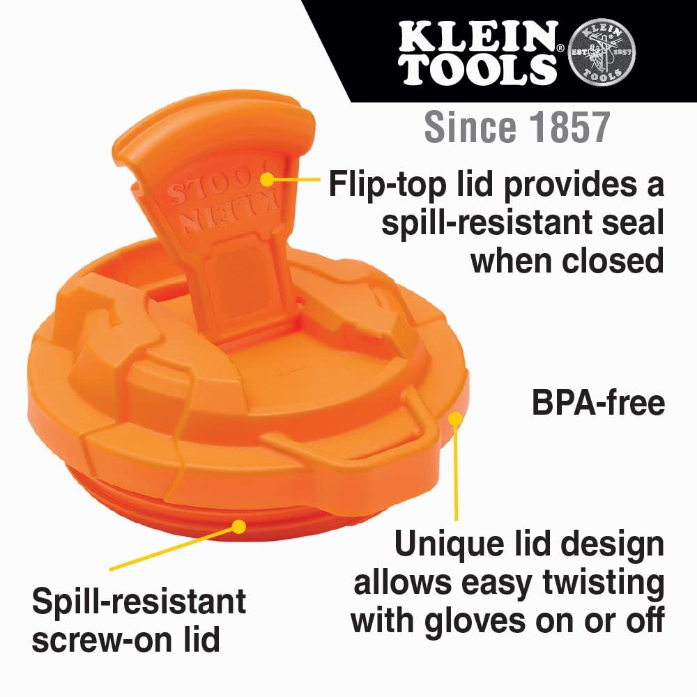 Klein Tools Bluetooth Jobsite Speaker with Magnet and Hook (AEPJS3) and Stainless Steel Tumbler with Flip-top Lid, Insulated 20 oz. Tradesman's Klein Tools