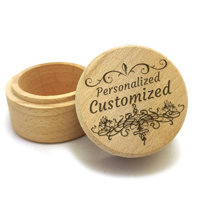 Hometu Personalized Customized Wooden Jewelry Box Laser Engraving Custom Text Wood Gift Storage Box Ring Earrings Necklace Case for Women Men