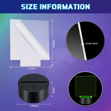 Riakrum 12 Pieces LED Light Base with Clear Acrylic Sheet 3D Night LED Lamp Display Base 16 Colors and 4 Modes Remote Control USB Cable for DIY Craft Riakrum