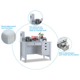 Catrimown White Desk with Drawers, 47 Inch Home Office Computer Desk with File Drawers Student Girls Desks Teens Writing Table with Hutch, Small Desk Catrimown