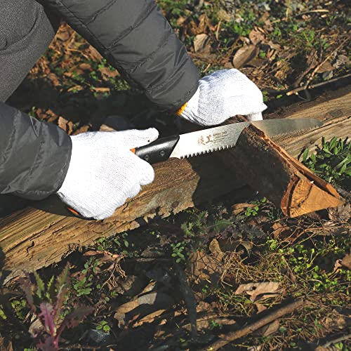 KAKURI Japanese Pruning Saw with Sheath 8.2" Made in JAPAN, Japanese Hand Pull Saw for Gardening and Camping, Non-Slip Cork Handle KAKURI