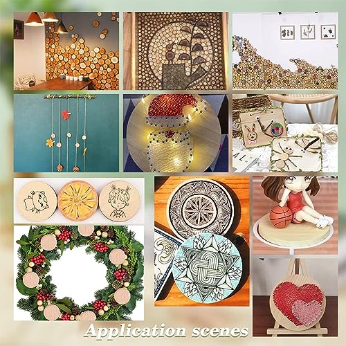 PH PandaHall 100pcs Small Wood Slices, 1.5 inch Unfinished Wooden Discs Pieces Round Wood Circles Blank Natural Wooden Cutouts Rustic Centerpieces