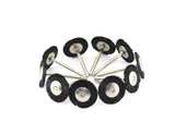 TEMO 10 pc Nylon Plastic Bristle 3/4 Inch Flat Wire Brush #403 1/8 Inch Shank for Dremel Rotary Tools - WoodArtSupply