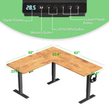 ExaDesk Upgrade Version 63 * 55 inch L Shaped Electric Adjustable Height Standing Desk, Corner Stand Up Desk, Sit Stand Computer L Desk for Gaming ExaDesk