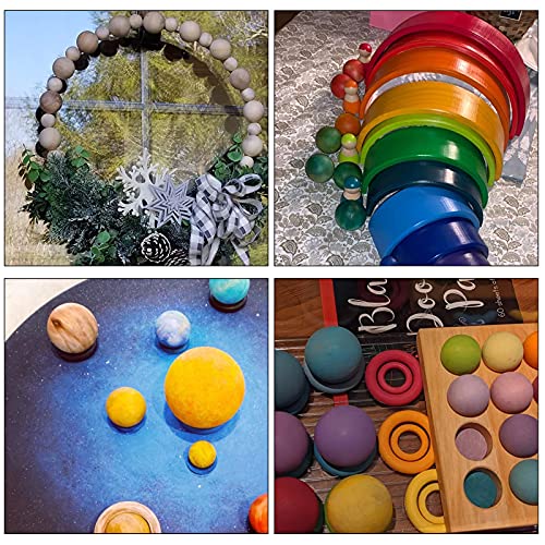 ZOENHOU 25 Pieces 2 Inch Wooden Round Ball, Unfinished Natural Wooden Ball Wood Craft Balls Small Wooden Balls for Crafts and DIY Projects ZOENHOU