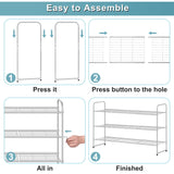 AOODA 3-Tier Long Shoe Rack for Closet Metal Wide Shoe Organizer for Entryway, Bedroom, Floor, Holds 24 Pairs Men Sneakers Stackable Shoe Storage AOODA