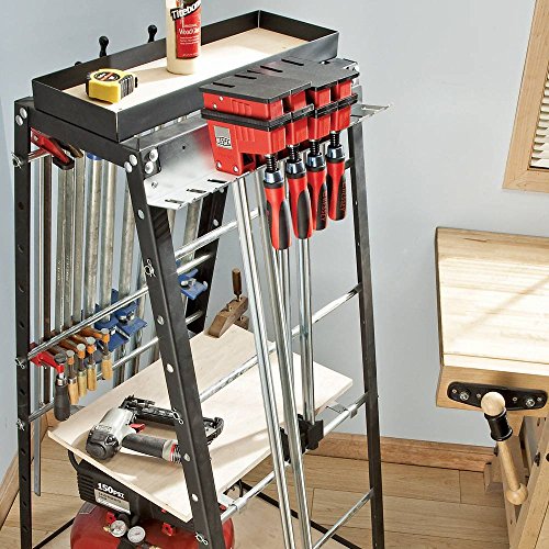 Rockler 24” Parallel Clamp Rack - Helps to Store Heavy Duty Clamps – Durable Galvanized Steel Parallel Clamps – Rack Stores Clamps up to 24” Wide -