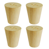 Btibpse 50x35x60mm Wooden Furniture Legs Cone Shaped Wooden Feets for Cabinets Sofa Table Set of 4 Btibpse