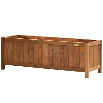 NatraHedge 15" Hampton Classic Wooden Planter Box Indoor and Outdoor Use for Patio Garden (44" x 15" x 15") - WoodArtSupply