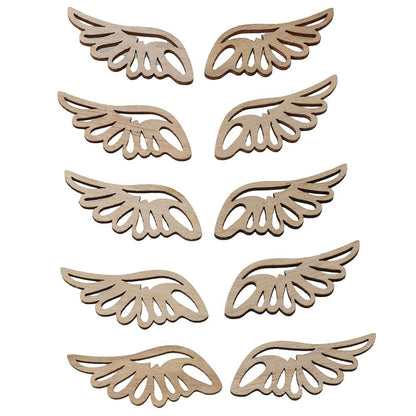 hobbyhub 80 Pcs Unfinished Angel Wings Shape Wooden,4 Styles Blank Wood Slices for DIY Painting Home Decor - WoodArtSupply