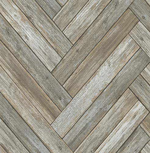 NextWall Faux Chevron Wood Peel and Stick Wallpaper NextWall