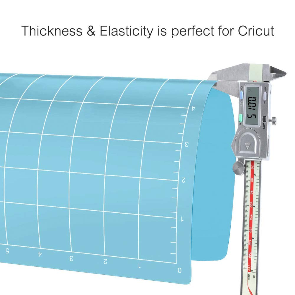 REALIKE 12x12 Lightgrip Cutting Mat for Cricut Maker 3/Maker/Explore 3/Air 2/Air/One(3 Mats), Gridded Adhesive Non-Slip Cut Mat for Crafts, Quilting, REALIKE