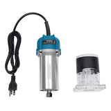 Compact Router Tool, 110V 800W Electric Woodworking Router Handheld Compact Wood Router with 12PCS 1/4" Router Bits Wood Laminate Palm Joiner Wood QUEWATSA